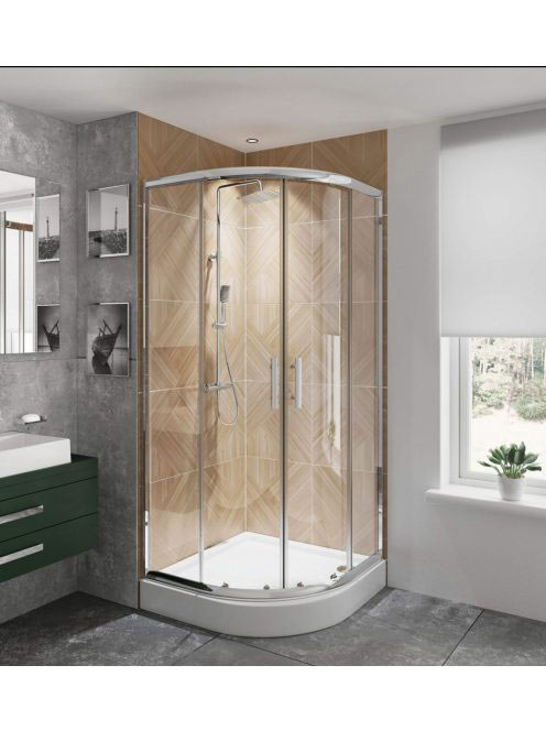 Deante Jasmin Plus félköríves zuhanykabin 90x90 cm (króm+tra