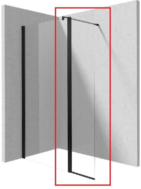 Deante Kerria Plus Walk-In zuhanyfalhoz behajtható panel, fe