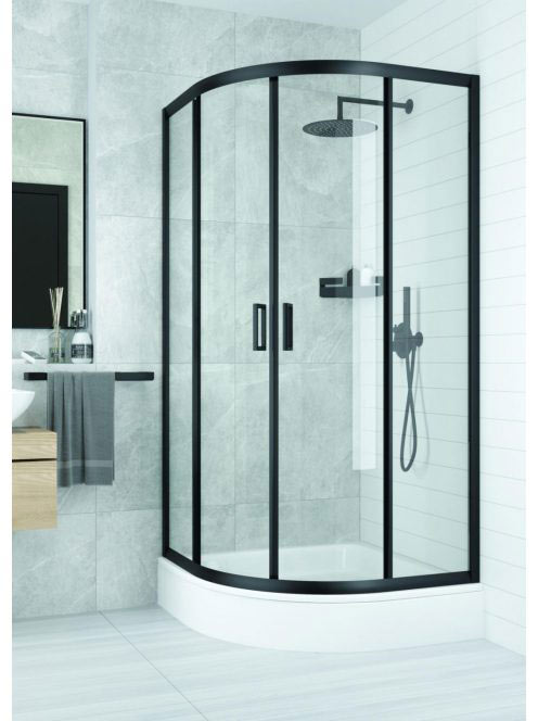 Deante Funkia íves zuhanykabin 90 cm, fekete KYP N51K - Fürd