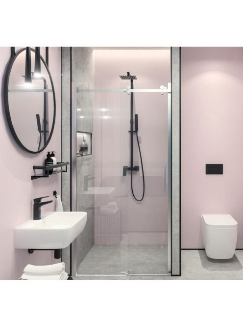 Deante Hiacynt zuhanyrendszer csapteleppel, matt fekete NAC