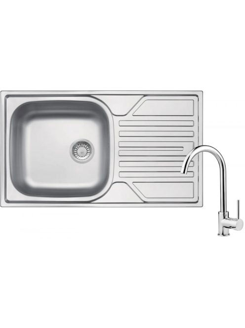 Deante Legato 1 medencés acél mosogató 76x43,5 cm csaptelepp