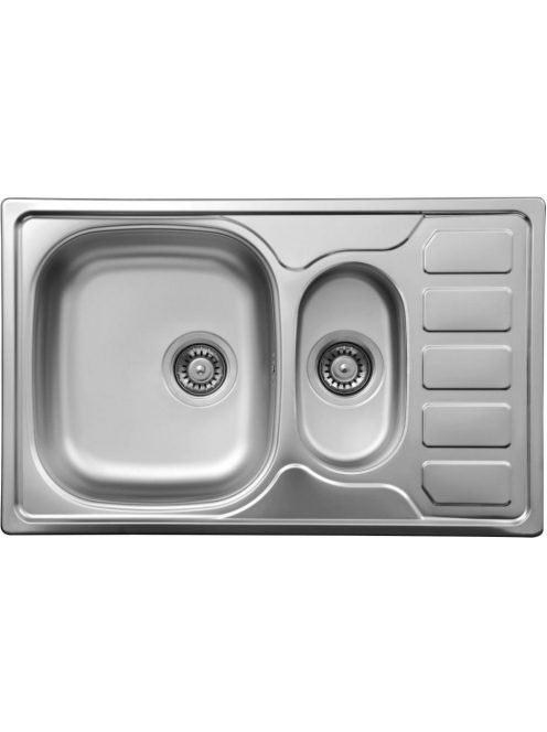Deante Soul 1,5 medencés acél mosogató 78x49 cm csepegtetőve