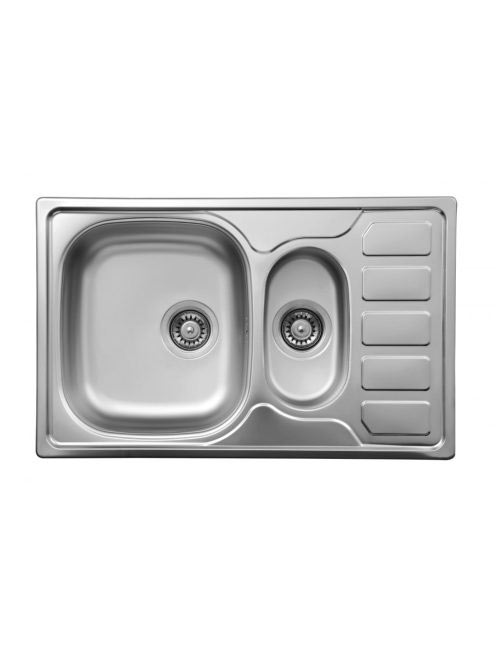 Deante Soul 1,5 medencés acél mosogató 78x49 cm csepegtetőve