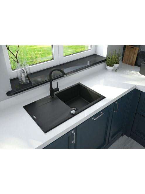 Deante Evora 1 medencés szögletes gránit mosogató csepegtető