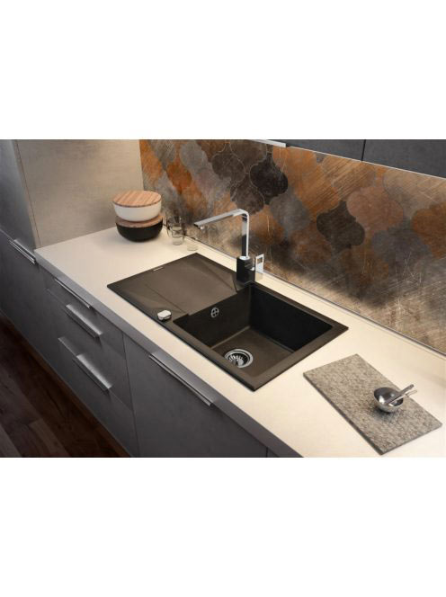 Deante Evora 1 medencés szögletes gránit mosogató csepegtető