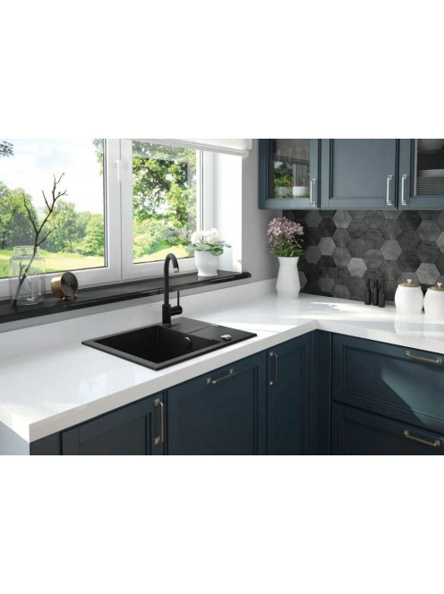 Deante Andante 1 medencés szögletes gránit mosogató csepegte