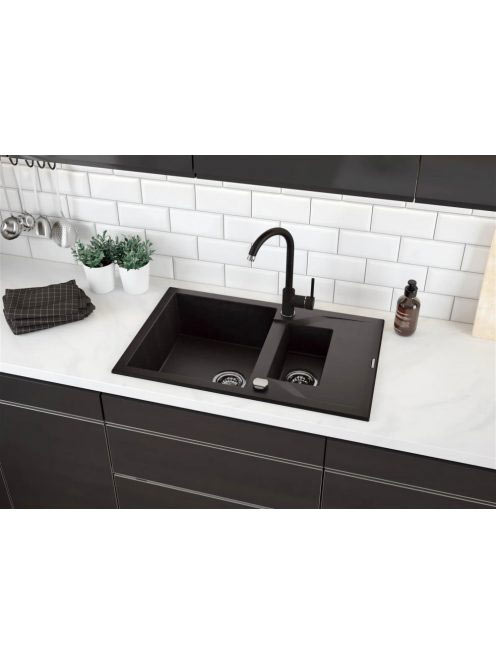 Deante Andante 1,5 medencés gránit mosogató 78x49 cm csepegt