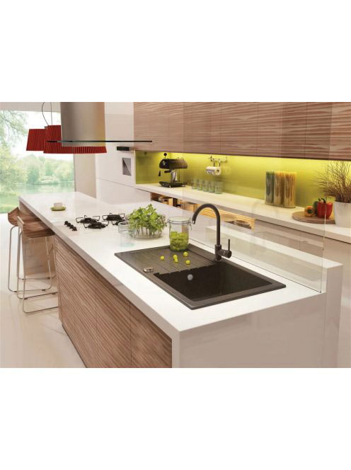 Deante Zorba 1 medencés szögletes gránit mosogató csepegtető