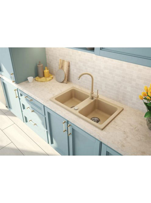 Deante Zorba 2 medencés szögletes gránit mosogató 78x43,5 cm