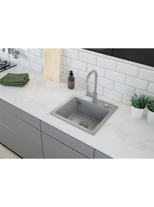 Deante Zorba 1 medencés szögletes gránit mosogató 44x44 cm,