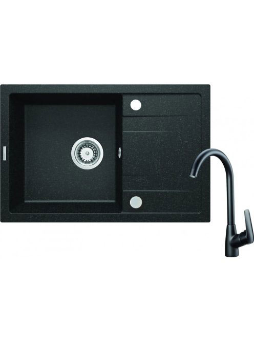 Deante Corio1 medencés gránit mosogató 67x44 cm csepegtetőve