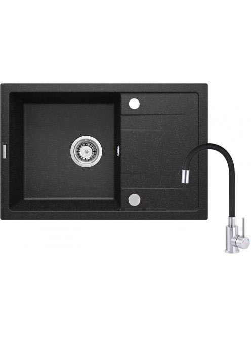 Deante Corio 1 tálcás gránit mosogató csapteleppel, rugalmas