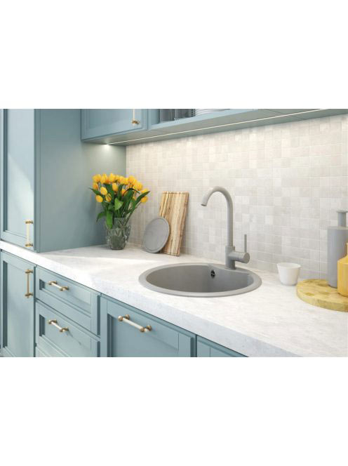 Deante Solis 1 medencés kerek gránit mosogató 48x48 cm, szür