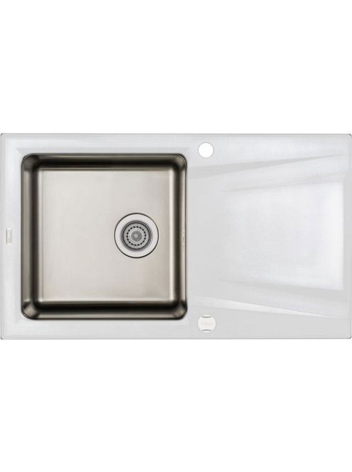 Deante Prime gránit-acél mosogató csepegtetővel, alabástrom