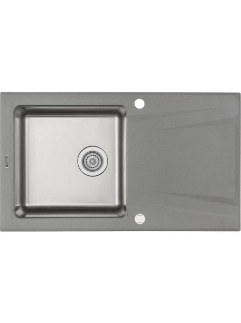 Deante Prime gránit-acél mosogató csepegtetővel, szürke metá