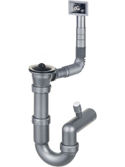 Deante szifon egymedencés acél mosogatókhoz túlfolyóval, kró