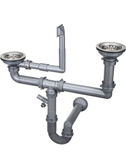 Deante szifon 1,5 és 2 medencés acél mosogatókhoz, króm ZXY9