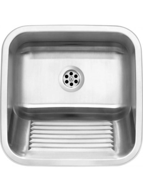 Deante egymedencés acél fali kiöntő 45x45 cm, ipari felhaszn