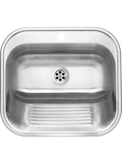 Deante egymedencés acél fali kiöntő 55x49,5 cm, ipari felhas