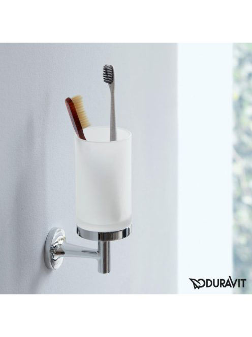 Duravit Starck T fali fogmosó pohár tartóval, króm 009931100