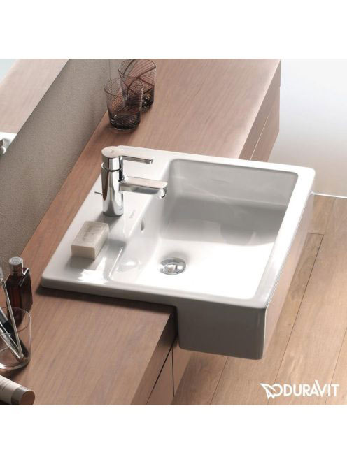 Duravit Vero félig beépíthető kerámia mosdó 55x47 cm, Wonder