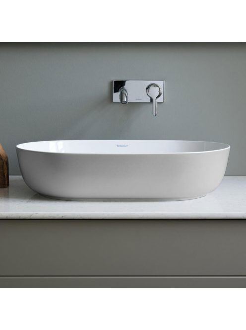 Duravit Luv ráültethető mosdótál 60x40 cm, matt szürke/fehér