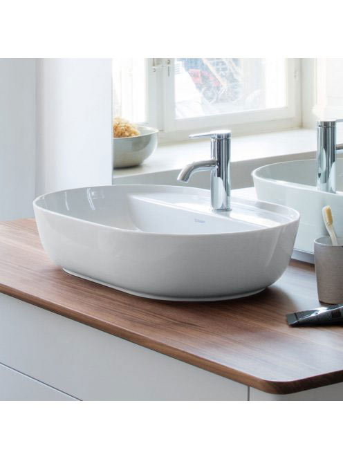 Duravit Luv ráültethető mosdó 60x40 cm, matt fehér/fehér, Wo