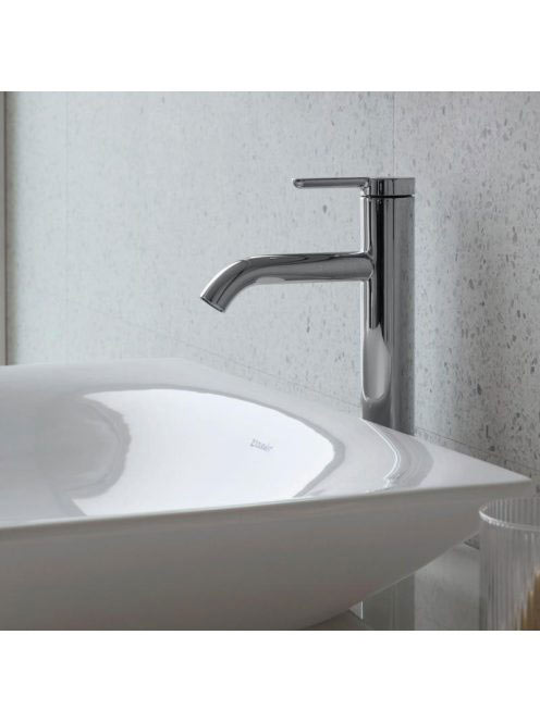 Duravit C.1 króm magasított mosdócsaptelep, automata leeresz