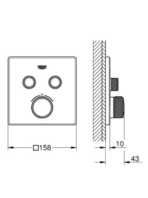 Grohe Grohtherm SmartControl termosztátos színkészlet, matt