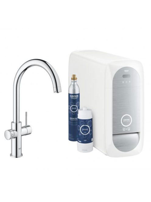 Grohe Blue Home króm konyhai mosogató csaptelep C-kifolyóval