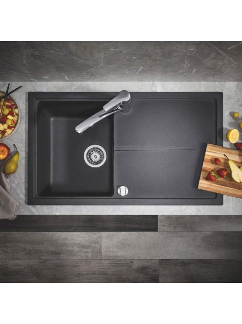 Grohe K400 Felülről beépíthető kompozit mosogatótálca csepeg