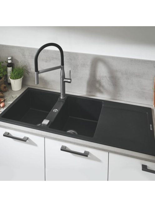 Grohe K500 Felülről beépíthető kompozit mosogatótálca csepeg