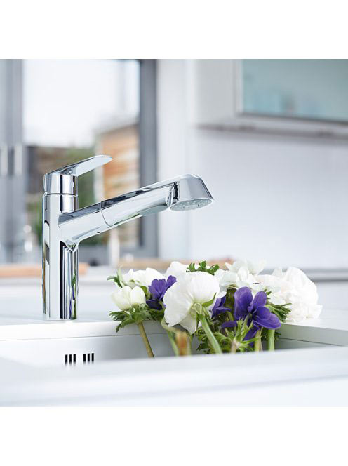 Grohe Eurodisc Cosmopolitan króm mosogató csaptelep kihúzhat