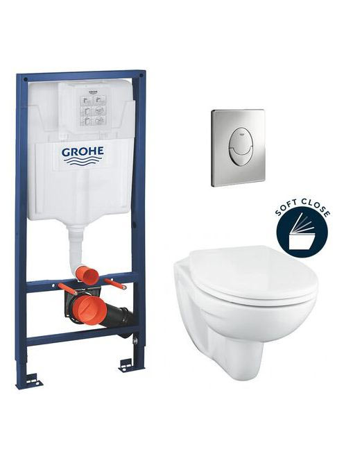 Grohe Bau Ceramic fali WC - Beépíthető WC tartállyal Szettbe
