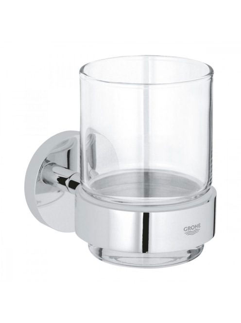 Grohe Essentials Kristálypohár, fém fali tartókonzollal, kró