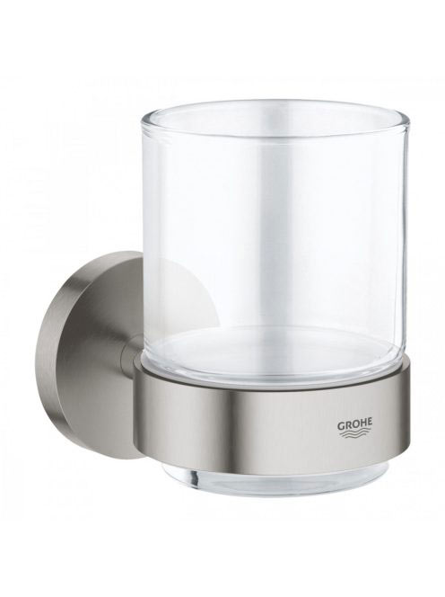 Grohe Essentials kristálypohár tartókonzollal, rozsdmentes a
