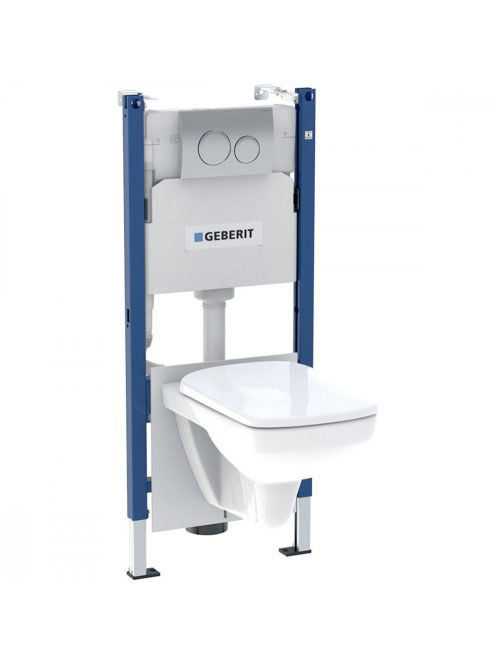 Geberit Duofix szerelőelem Rimless fali WC csészével, Delta