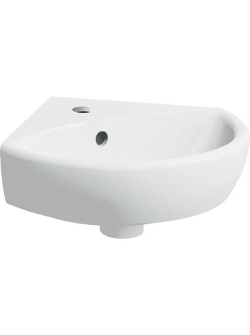 Geberit Selnova sarok kézmosó 41,5x41 cm, csaplyukkal és túl