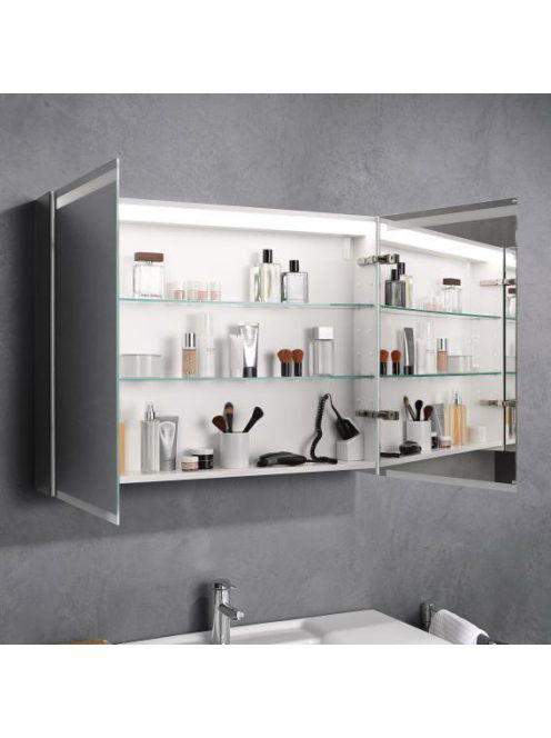 Geberit Option 90cm tükrös szekrény világítással, két ajtóva