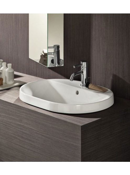 Geberit VariForm beépíthető mosdó, ovális, csaplyuk-peremmel