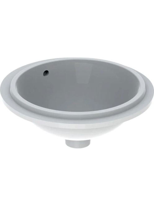Geberit VariForm alulról beépíthető kerek mosdó 39 cm, túlfo