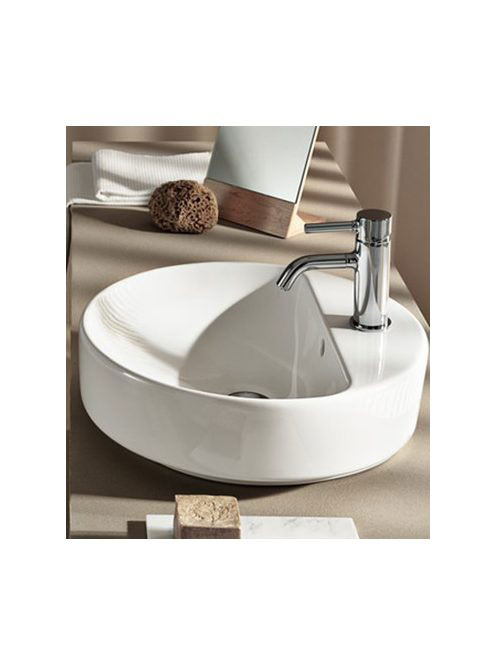 Geberit VariForm pultra ültethető mosdó, kerek, csaplyuk-per