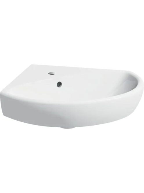 Geberit Selnova sarok kézmosó 59x56 cm, csaplyukkal és túlfo