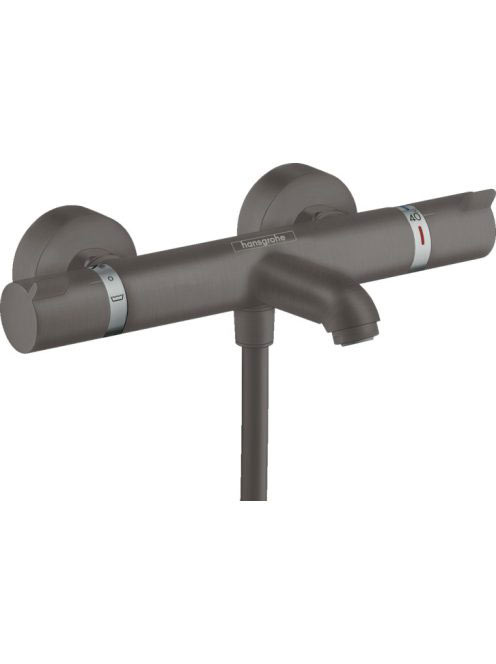 Hansgrohe Ecostat Comfort szálcsiszolt fekete/króm termosztátos kádcsaptelep 13114340