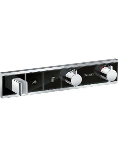 Hansgrohe RainSelect termosztát falsík alatti szereléshez, 2 fogyasztóhoz, króm/fekete 15355600