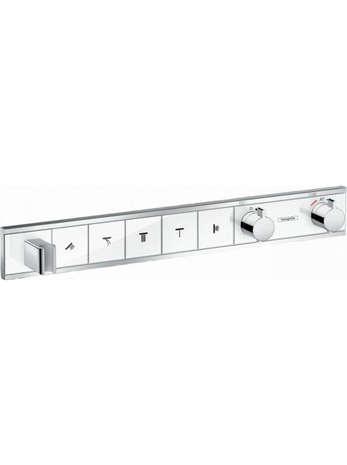 Hansgrohe RainSelect termosztátos zuhanycsaptelep, 5 fogyasztóhoz, króm/fehér 15358400