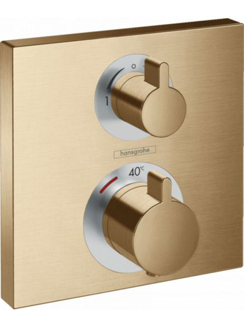 Hansgrohe Ecostat Square szálcsiszolt bronz falsík alatti termosztát 2 fogyasztóhoz 15714140