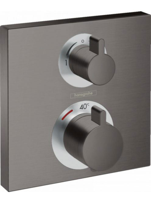 Hansgrohe Ecostat Square szálcsiszolt fekete/króm falsík alatti termosztát 2 fogyasztóhoz 15714340