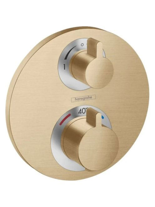 Hansgrohe Ecostat S termosztátos zuhanycsaptelep 2 fogyasztóhoz, szálcsiszolt bronz 15758140