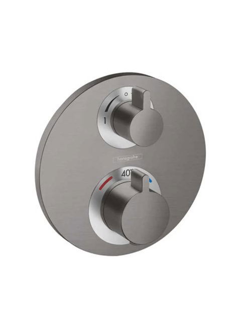 Hansgrohe Ecostat S termosztátos zuhanycsaptelep 2 fogyasztóhoz szálcsiszolt fekete króm 15758340